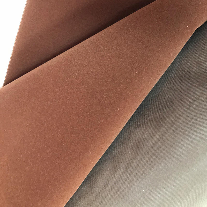 批发咖啡色绸底布植绒布珠宝展柜绒布料礼盒包装环保涤纶植绒布