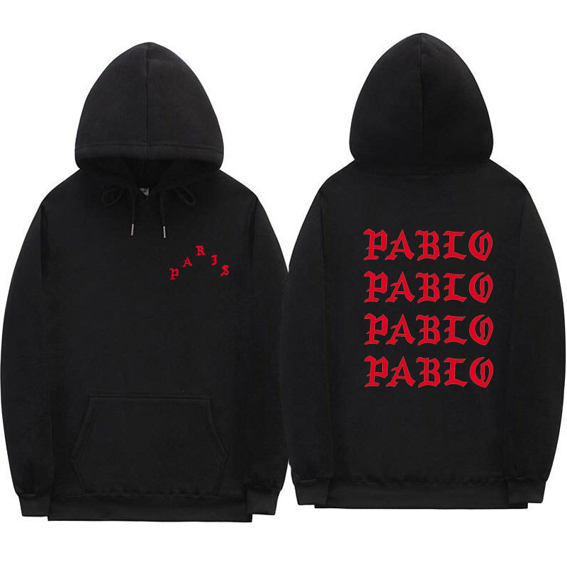 时尚i feel like pablo 连帽卫衣时尚嘻哈街头字母加绒运动衫