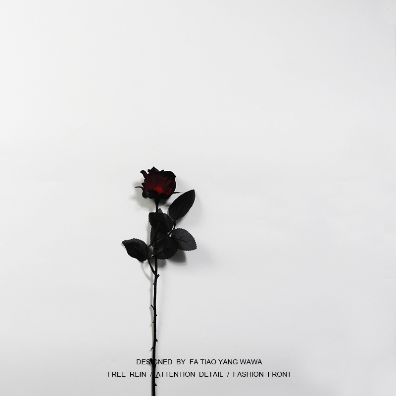 暗黑 小头 血玫瑰 仿真花