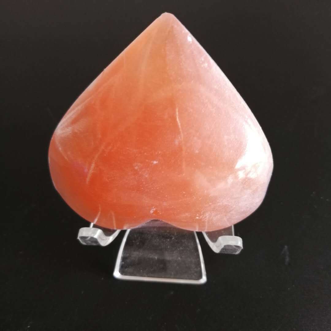 跨境天然红色石膏心 亚硒酸盐石膏心 把玩摆件石膏批发