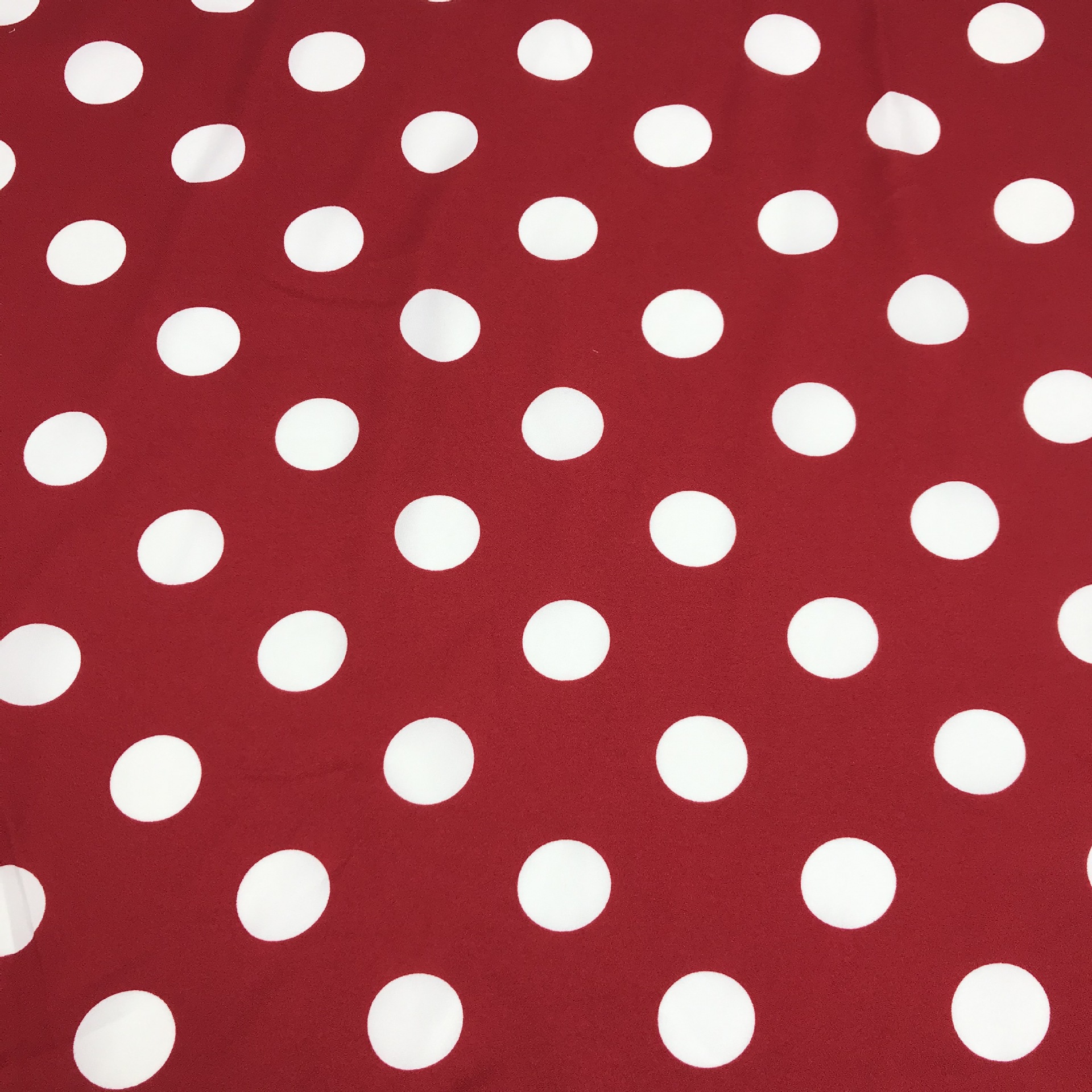 2020新款大波点3cm 春夏法式复古红色连衣裙圆点印花布 批发面料
