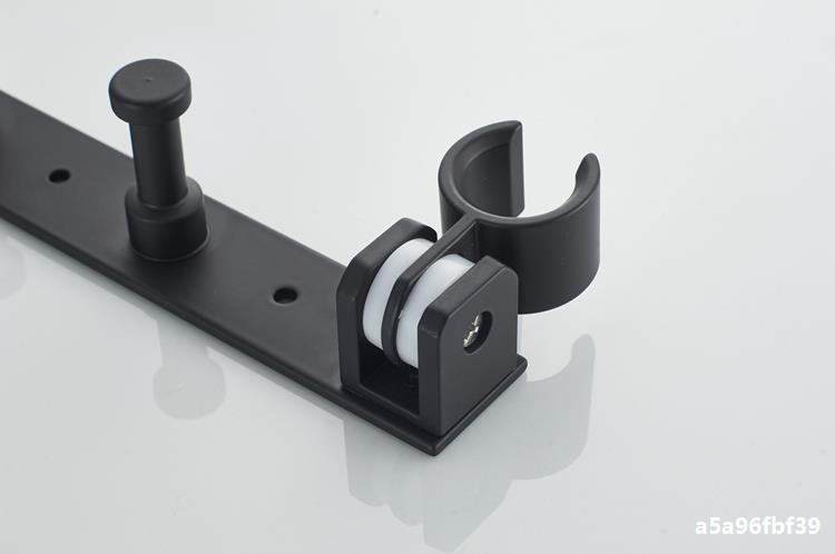 黑色银色太空铝花洒底座带钩花洒喷头支架可打孔可免钉固定座加厚