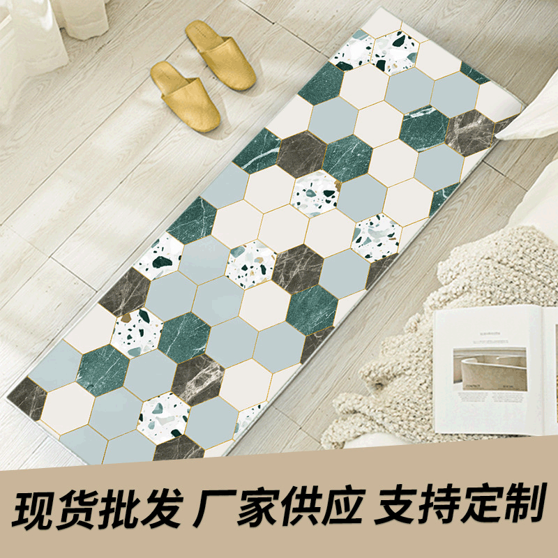 bedroom children‘s crawling mat suede printing kitchen floor mat carpet felt material oil-absorbing absorbent non-slip mat