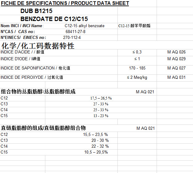c12-15 醇苯甲酸酯