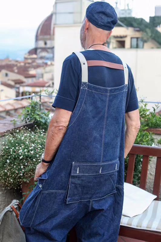 工装连体裤男式吊带牛仔长裤欧美潮牌工人工作服宽松休闲背带裤