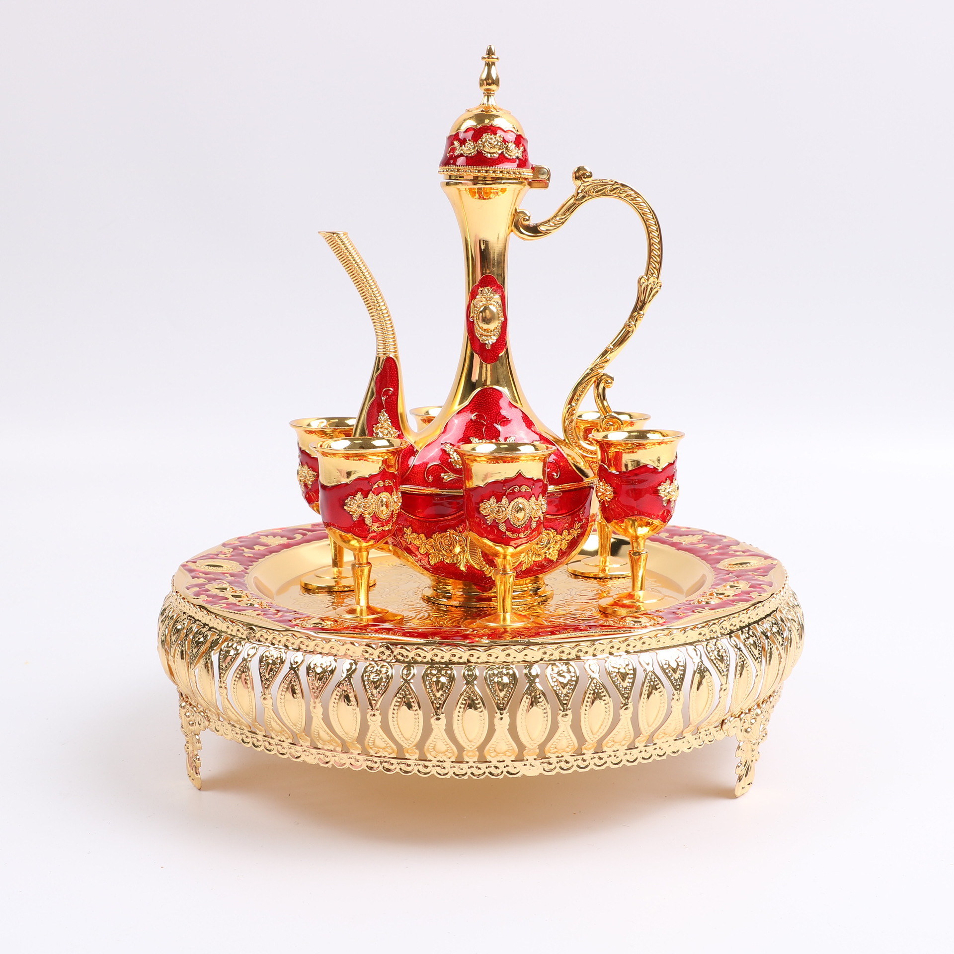 俄罗斯酒具杯套装创意家用欧式金属 奢华新婚敬酒酒具酒壶分酒器