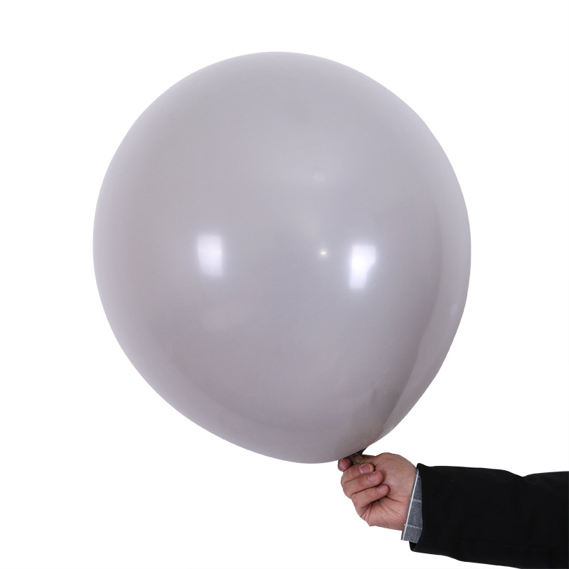 18寸亚光灰色乳胶气球 生日结婚派对装饰水泥灰飘空气球批发