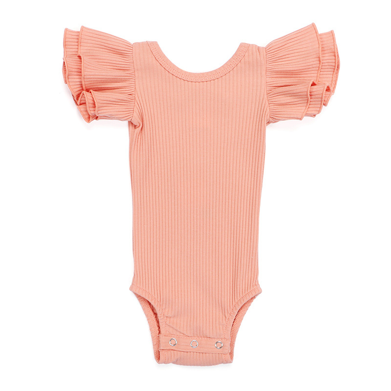 外贸原单新款婴儿连衣裤 宝宝潮流多色可选坑条哈衣 厂家直销童装