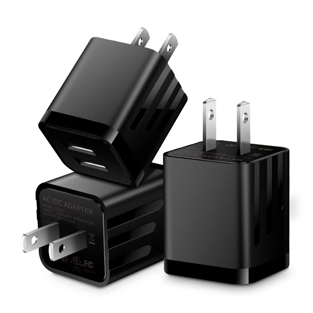 ul认证充电器 5v2a方形双口智能充电头 双口ul认证电源适配器