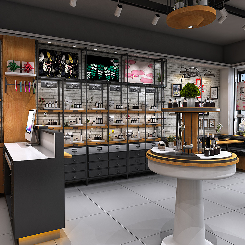 定制化妆品展柜品牌集合店专柜化妆品展示柜高档彩妆展柜护肤柜台