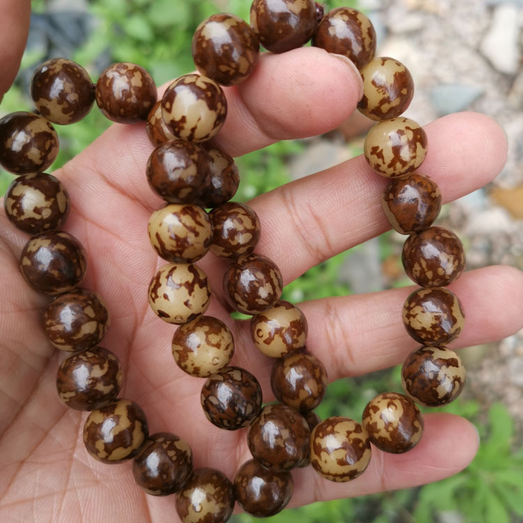 花根虎斑纹菩提籽菩提根手串景区地摊网络直播情侣手链夜市赠品