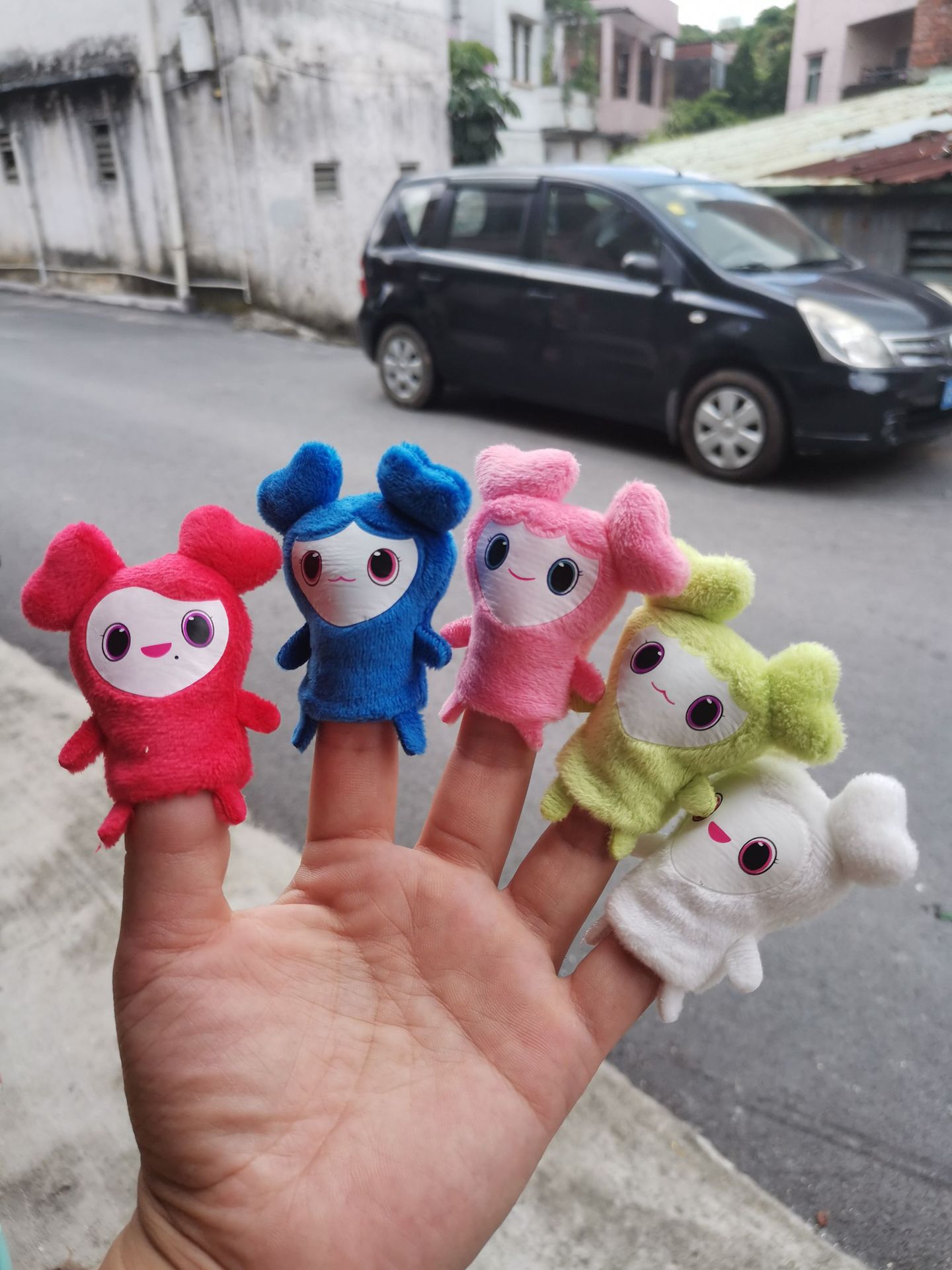 外单尾货日单手指偶人物毛绒玩具