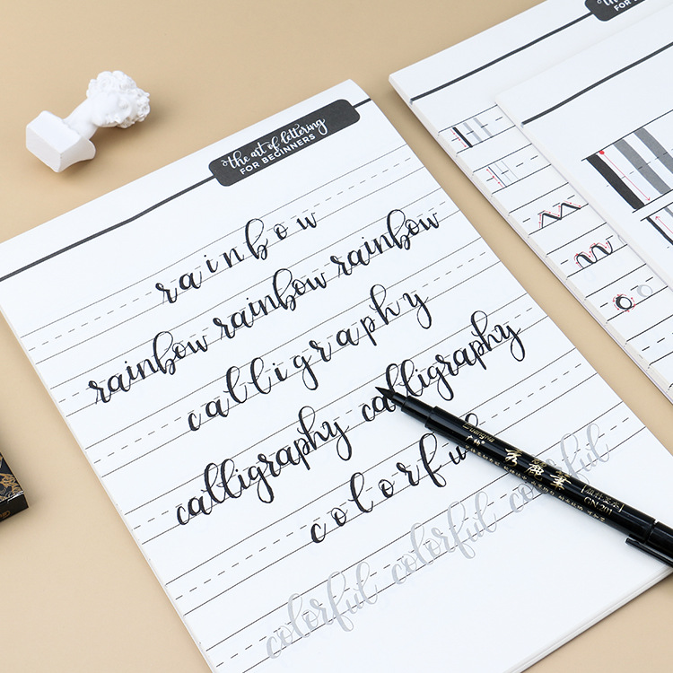 brushlettering手帐英文短语数字艺术字体字母花体练习册字帖跨境