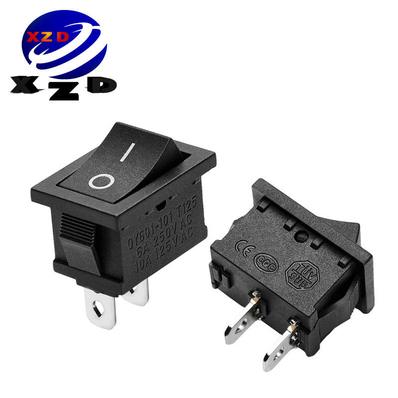 船型开关kcd11011521电源开关两脚两档kcd1黑色翘板工业开关