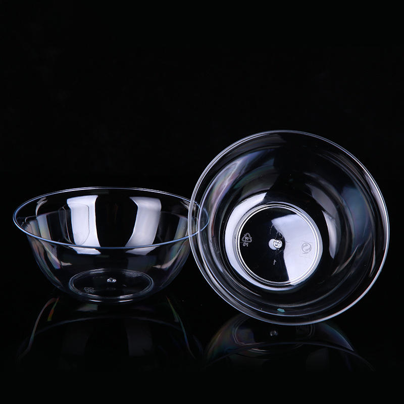 300ml加厚打包碗家用一次性塑料碗透明快餐外卖圆形碗定制批发