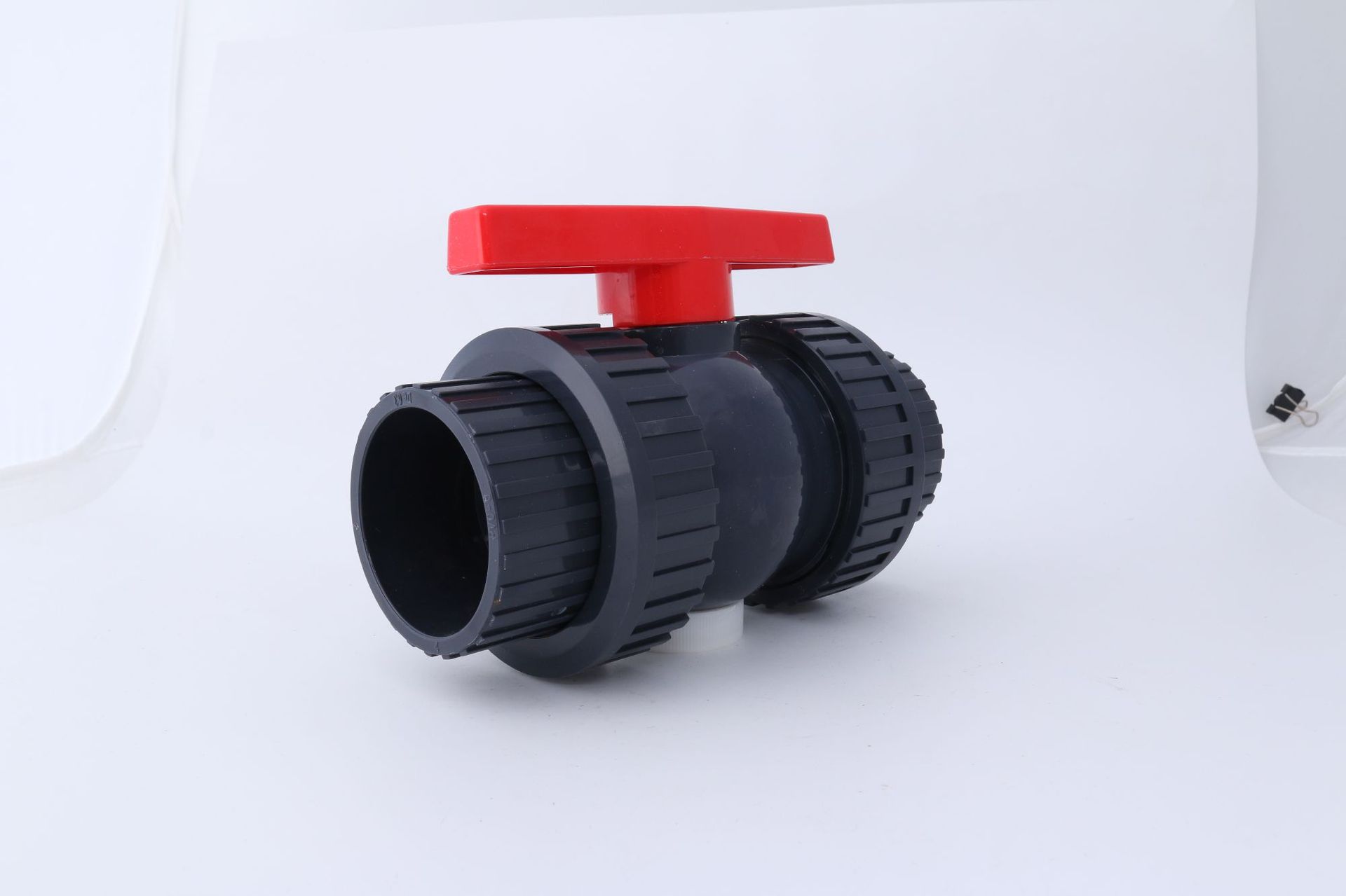 pvc双活接球阀 化工阀门 灰色配件 控制阀