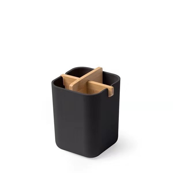 Bamboo Four-Grid Storage Box Bamboo Fiber Bathroom Toothbrush Holder Bamboo 4-Grid Toothbrush Holder