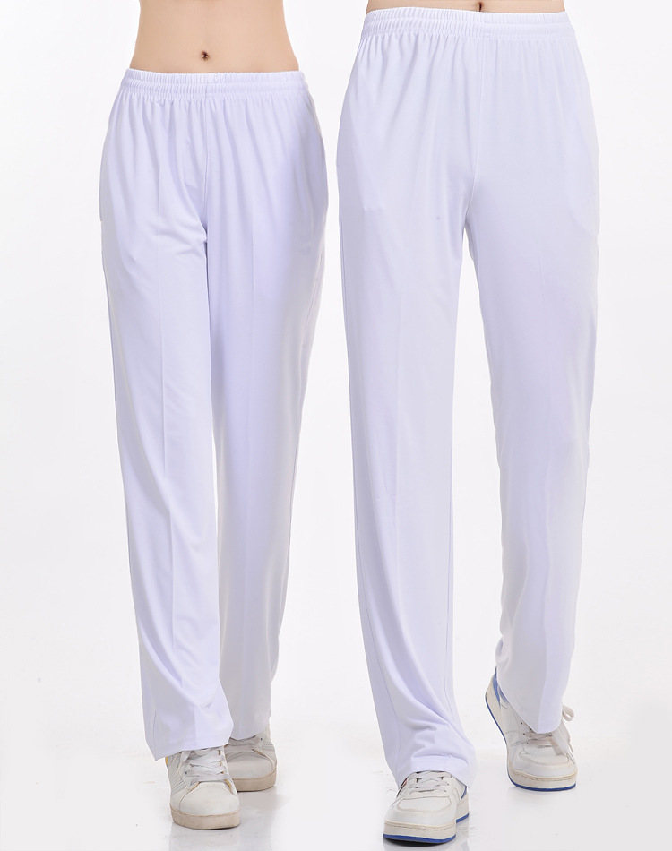 青为春秋夏白色运动裤女广场舞休闲大码男直筒初高中小学生运动裤