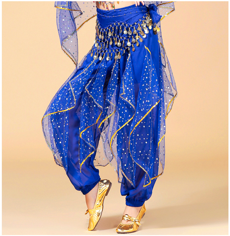 印度舞演出服舞蹈亮片点旋转裤舞台表演年会演出服装肚皮舞长裤