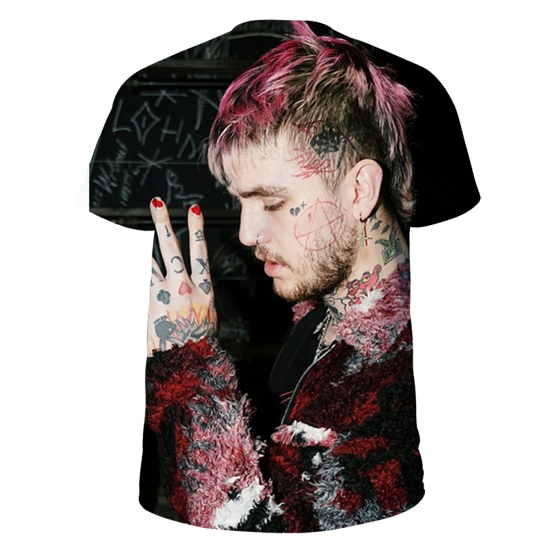 2020新款lilpeep印花夏季休闲男士t恤3d数码印花潮流t恤短袖上衣