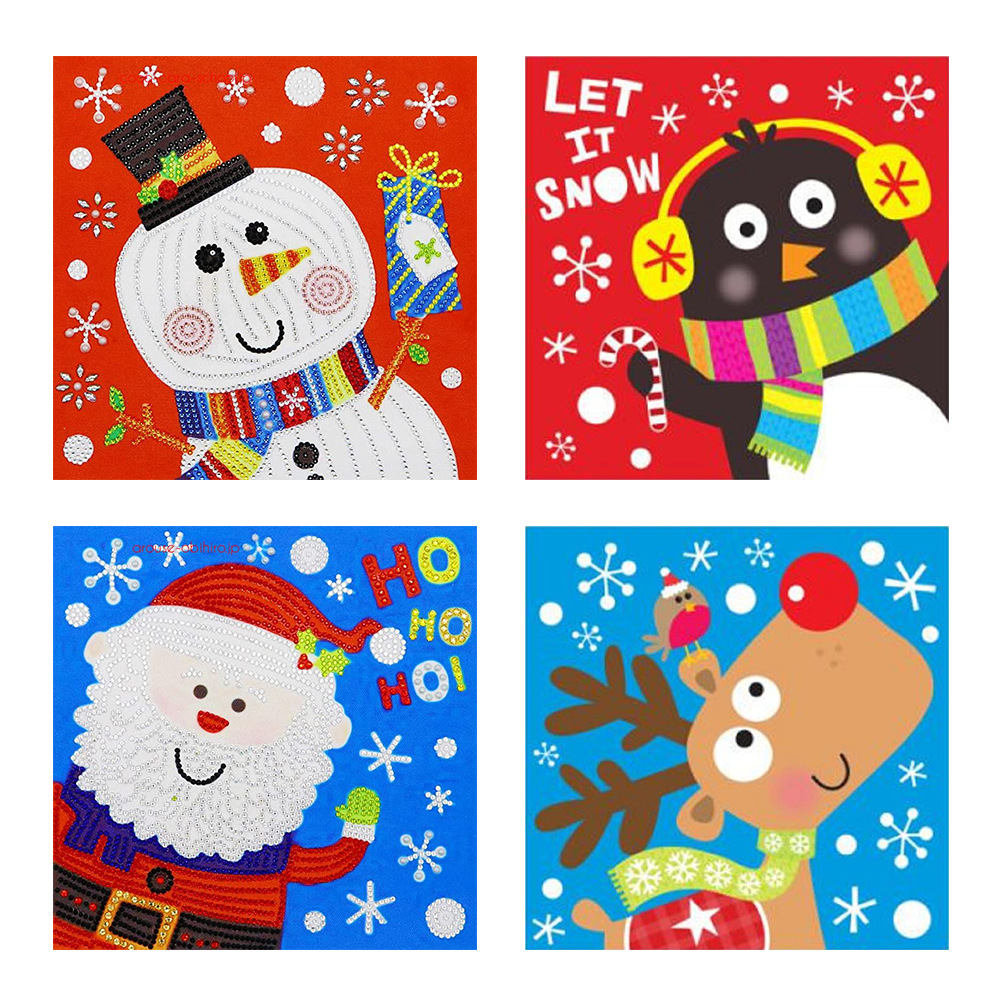 2020新款diy卡通圣诞雪人5d钻石画圣诞节装饰画圆满钻贴钻绣爆款