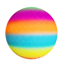 厂家直销彩虹操场球彩虹儿童玩具球8英寸多色渐变充气球个性logo