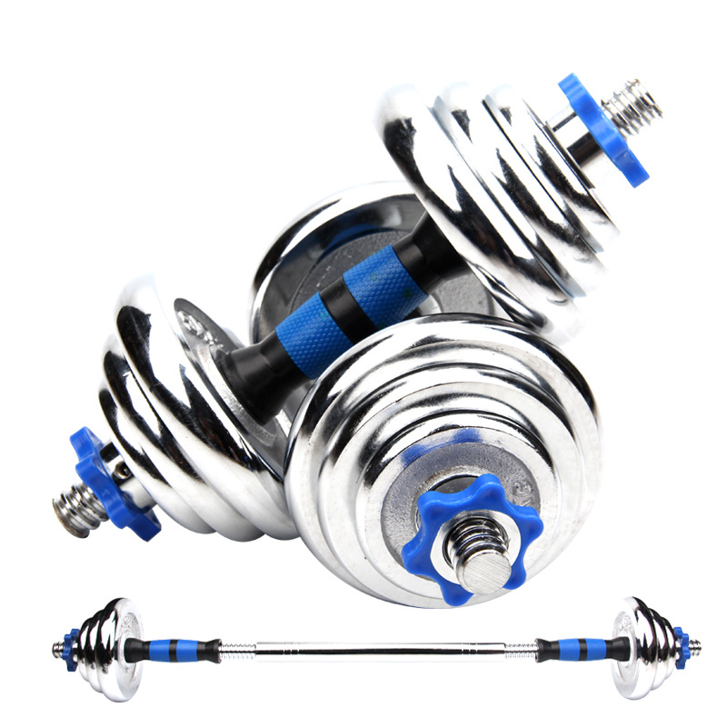Factory Electroplating Dumbbells Men's Fitness Home Barbell 10/15/20/30/40kg Combination Disassembly
