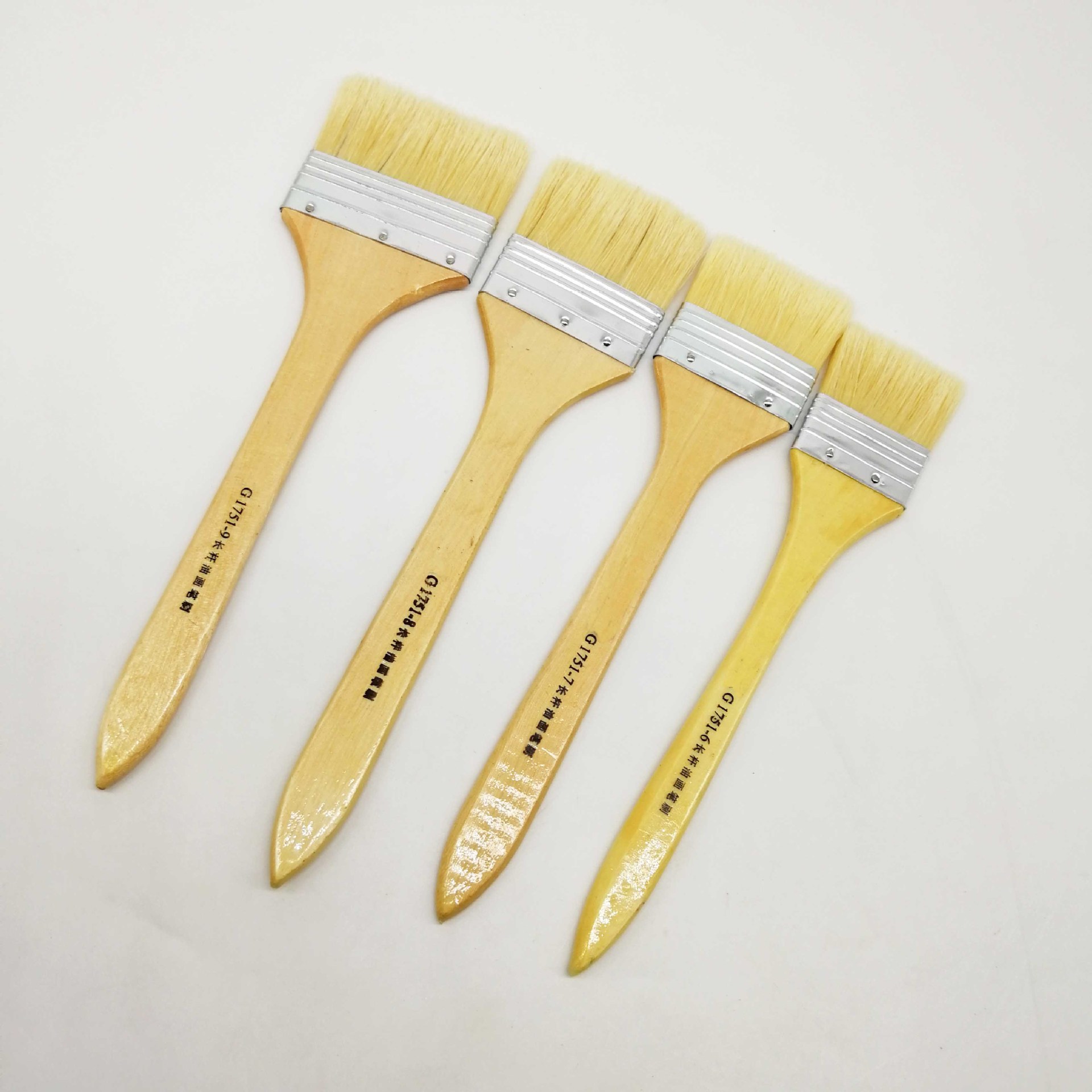 厂家专供长柄猪鬃画刷油画笔水粉水彩丙烯美术颜料底纹刷子批发