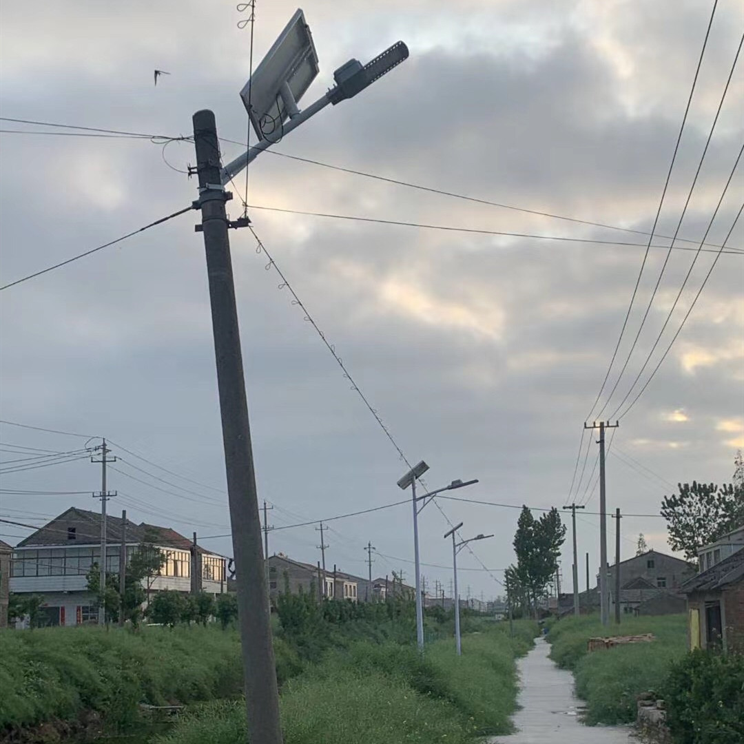 6米农村道路太阳能灯锂电二体太阳能灯水泥杆抱箍一体太阳能灯