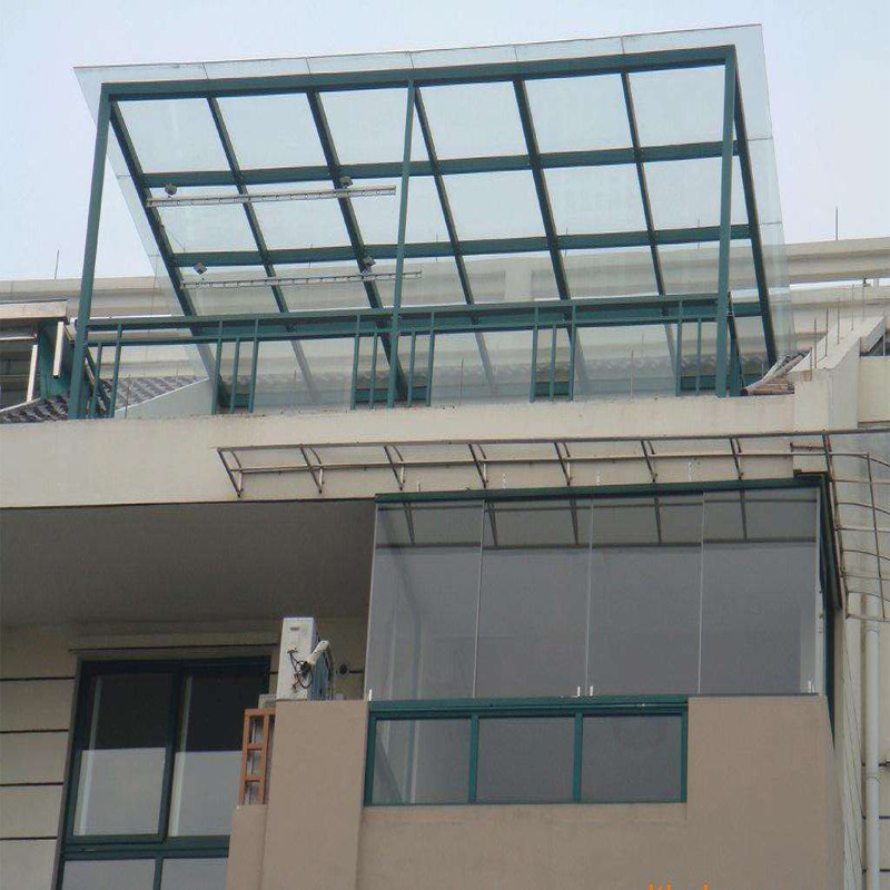 玻璃雨棚 户外钢结构钢化玻璃门口飘棚屋檐定制款钢构雨篷工厂