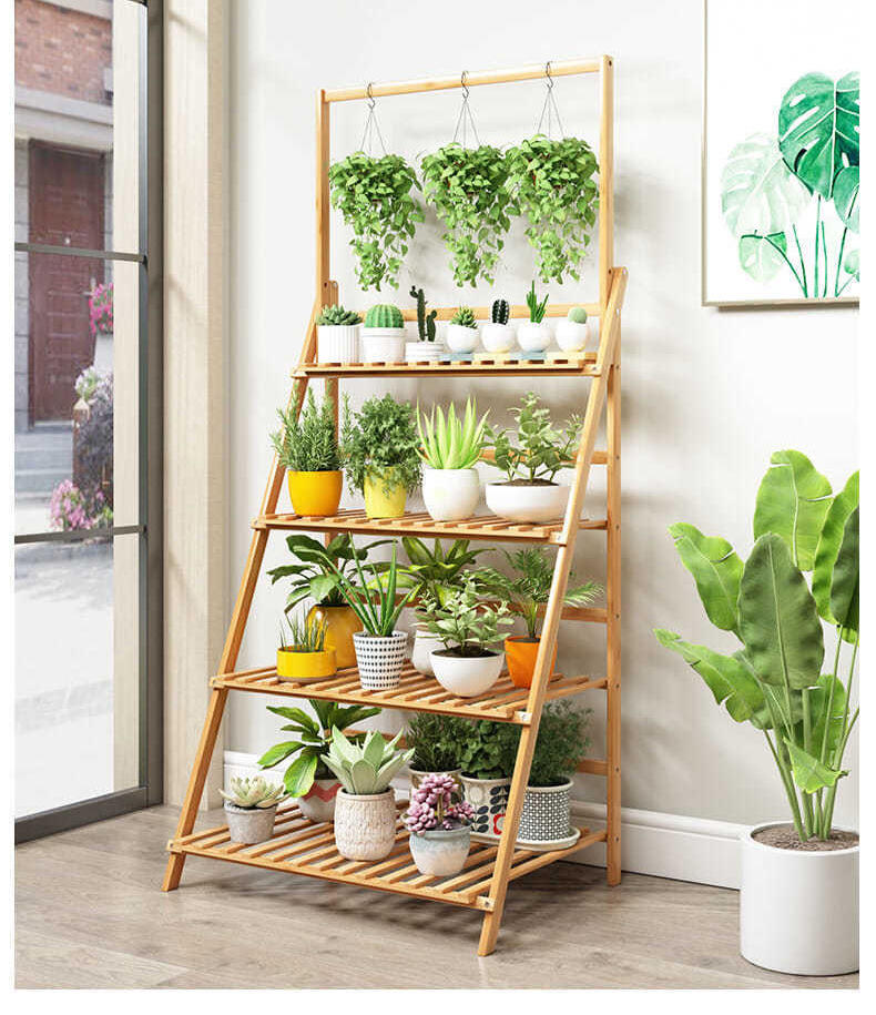 室内花架今天价格行情查询-阳台原木花架子三角形植物置物架-阿里巴巴