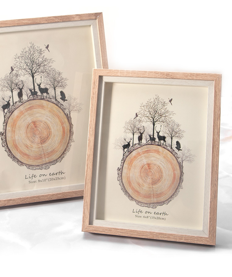 创意画框木条实木立体相框挂墙装饰裱拼图外画框简约洗照片