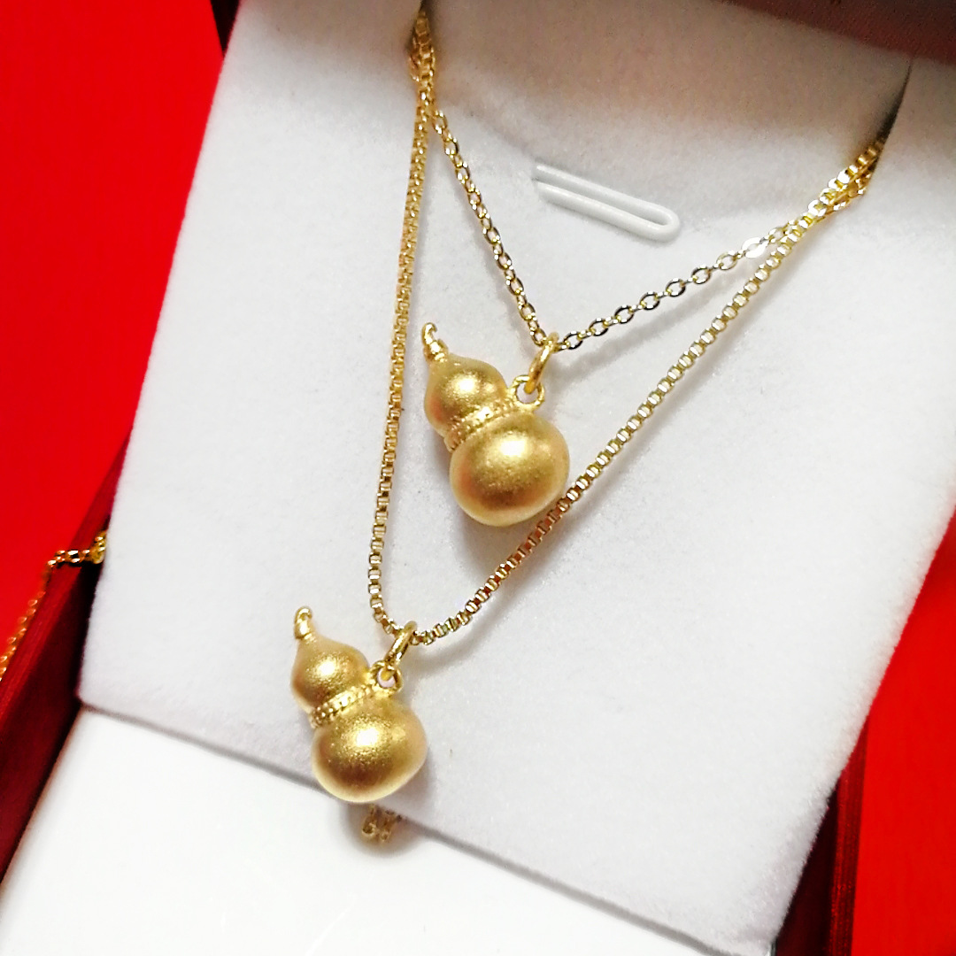 网红古法传承金葫芦吊坠 越南沙金砂福禄项链女久不掉色 工厂直销