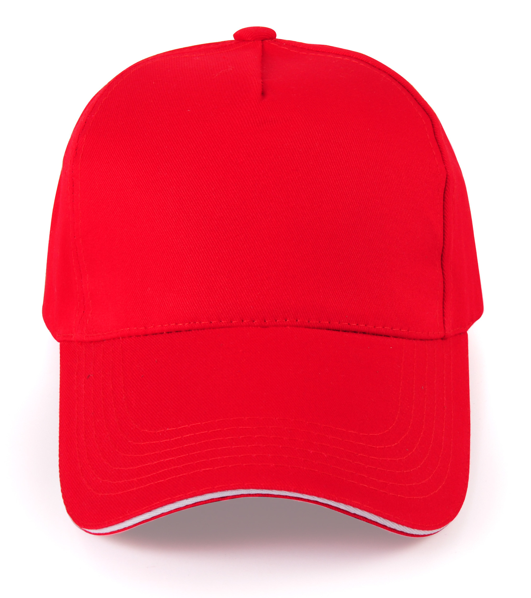 全棉五片帽 - 大红白边 1.jpg