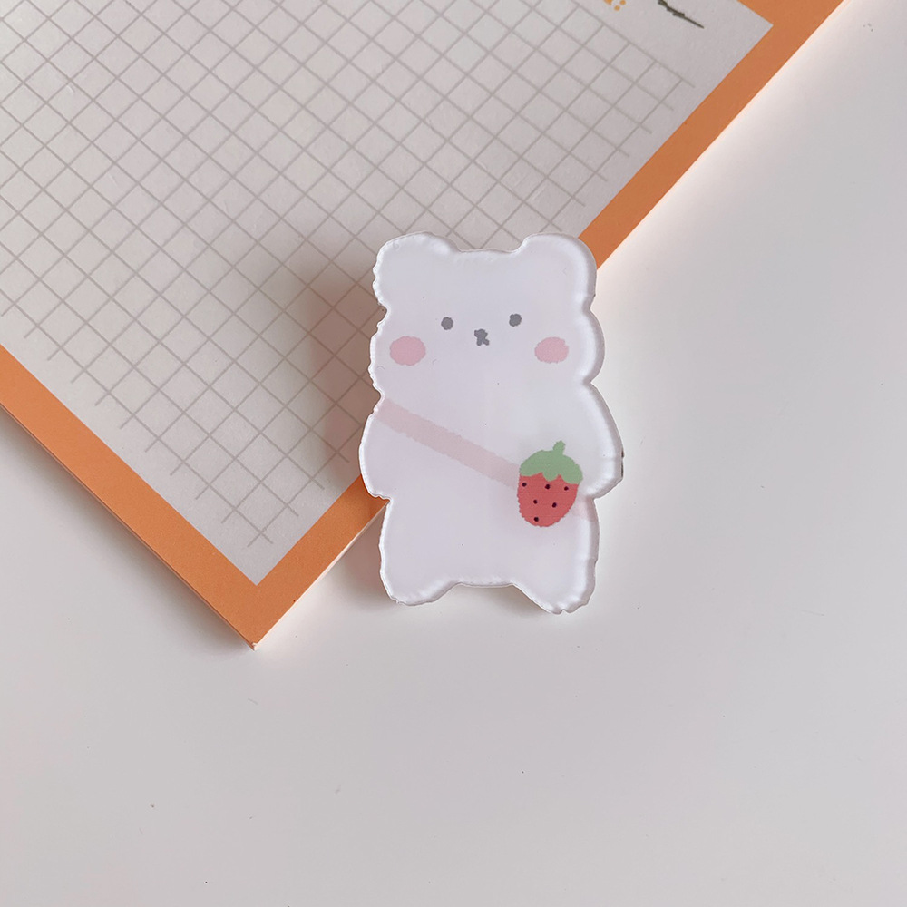 Cute Bear Japanese Style Creative Acrylic Brooch Cartoon Cute Rabbit Accessories Clothes and Bags Pendant Badge Pin