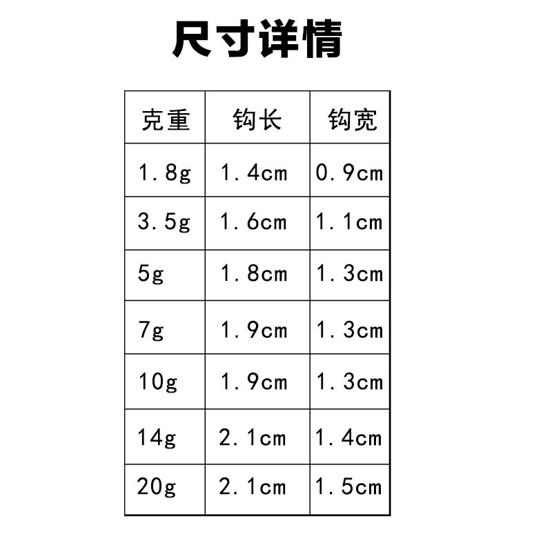8g-20g铅头钩锋利配件海钓软饵路亚钩