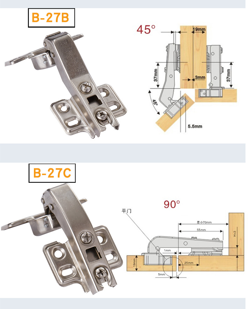 特殊转角位铰链 门窗五金30/45/90/135/45/30度橱柜转角铰链批发-阿里