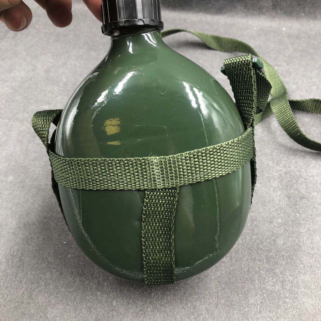 批发2l公斤87老式扁水壶户外军壶铝制登山学生大容量军训水壶代发