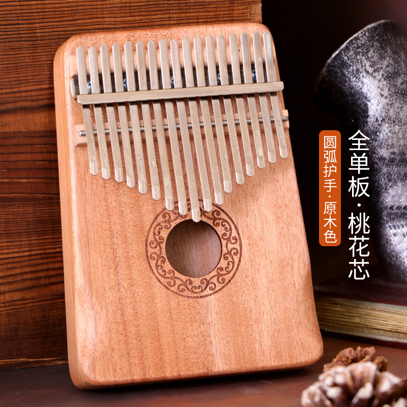 Solid Wood Thumb Piano Beginner Plate Musical Instrument African Kalimba Piano Stall Decoration Crafts Wooden Finger Piano