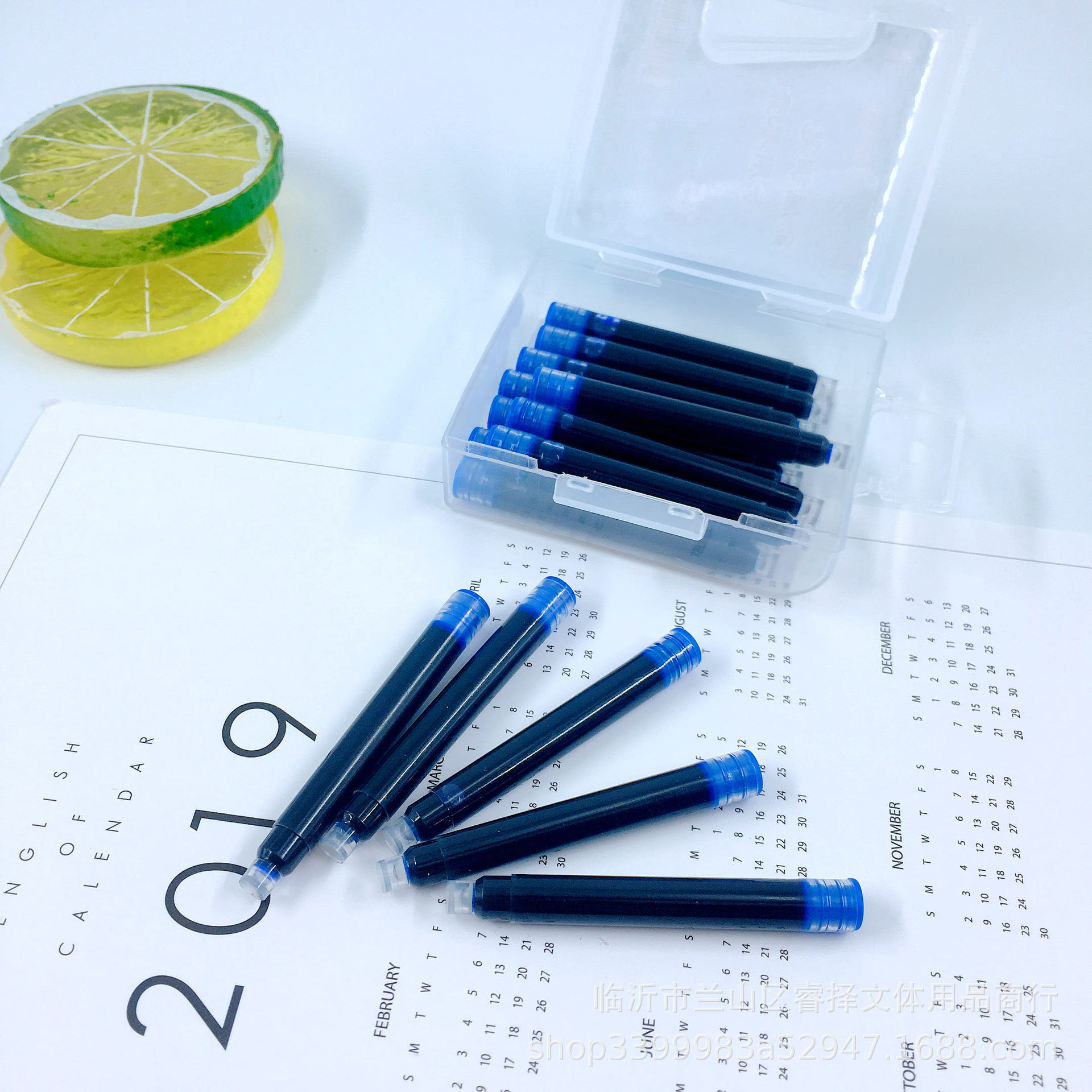 汉诺通用墨囊小口径墨囊金属钢笔用替换3.4/2.6mm可擦蓝/蓝黑/黑