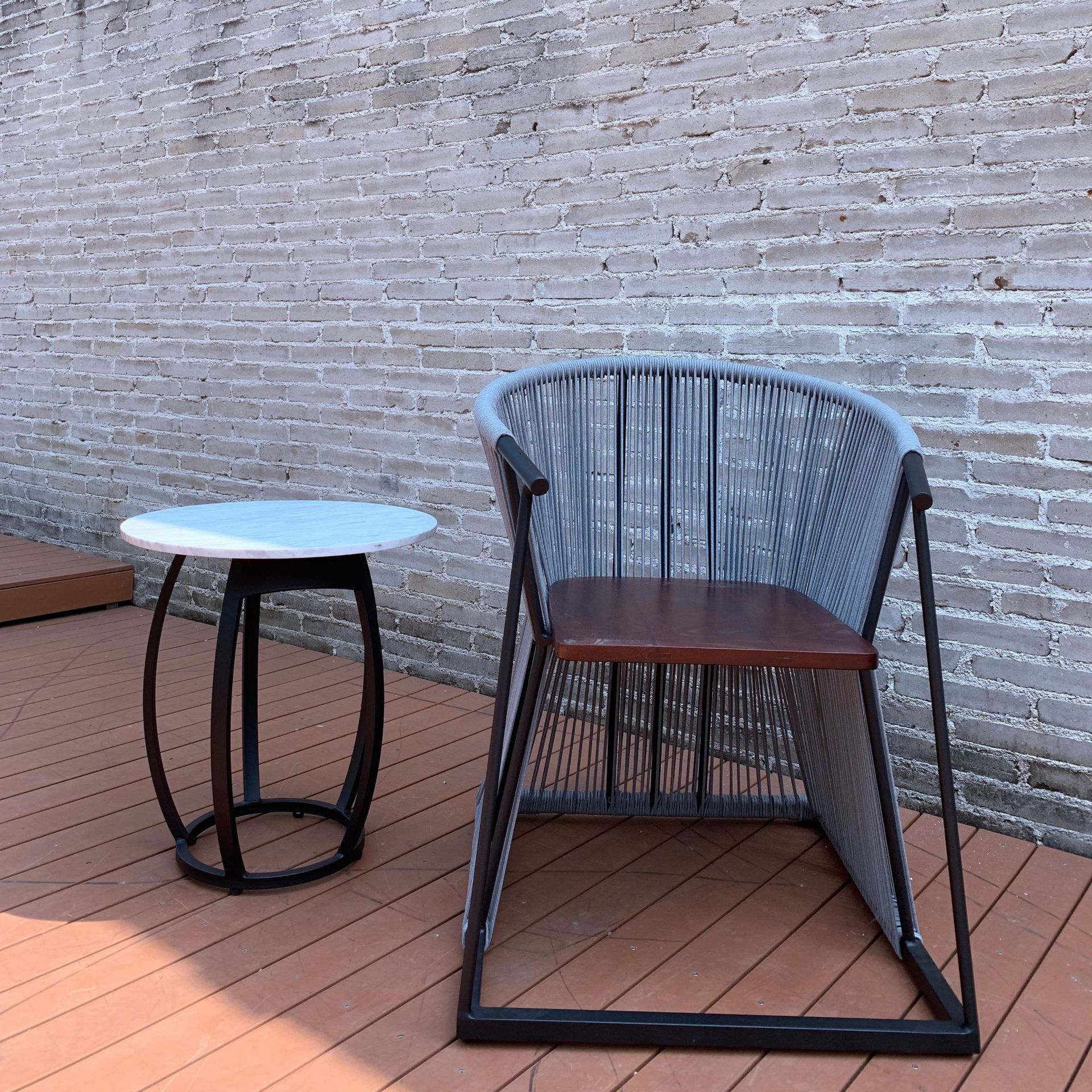 厂家定制 手工藤椅编 休闲户外家具休闲椅 灰色圆绳休闲椅 酒店