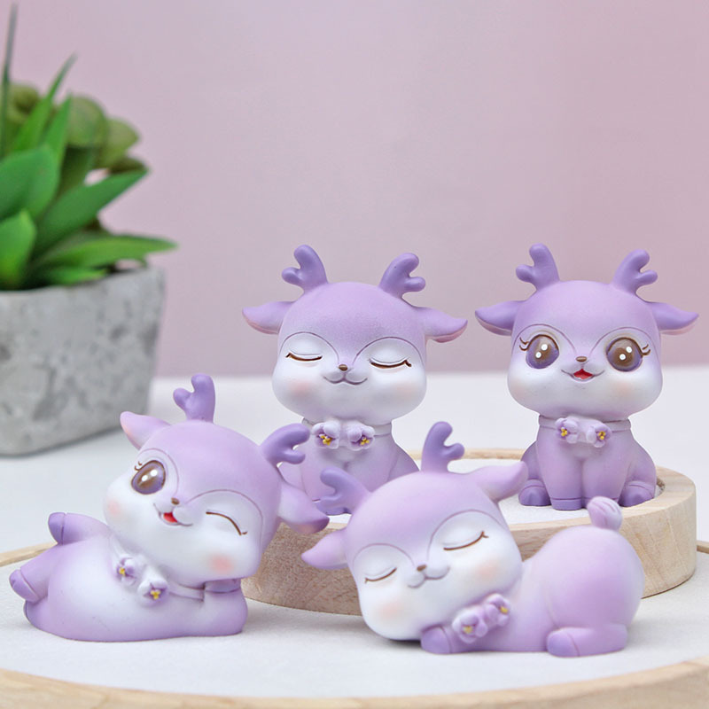 创意一鹿有你树脂工艺品摆件可爱睡衣小鹿书房卧室客厅装饰品摆件