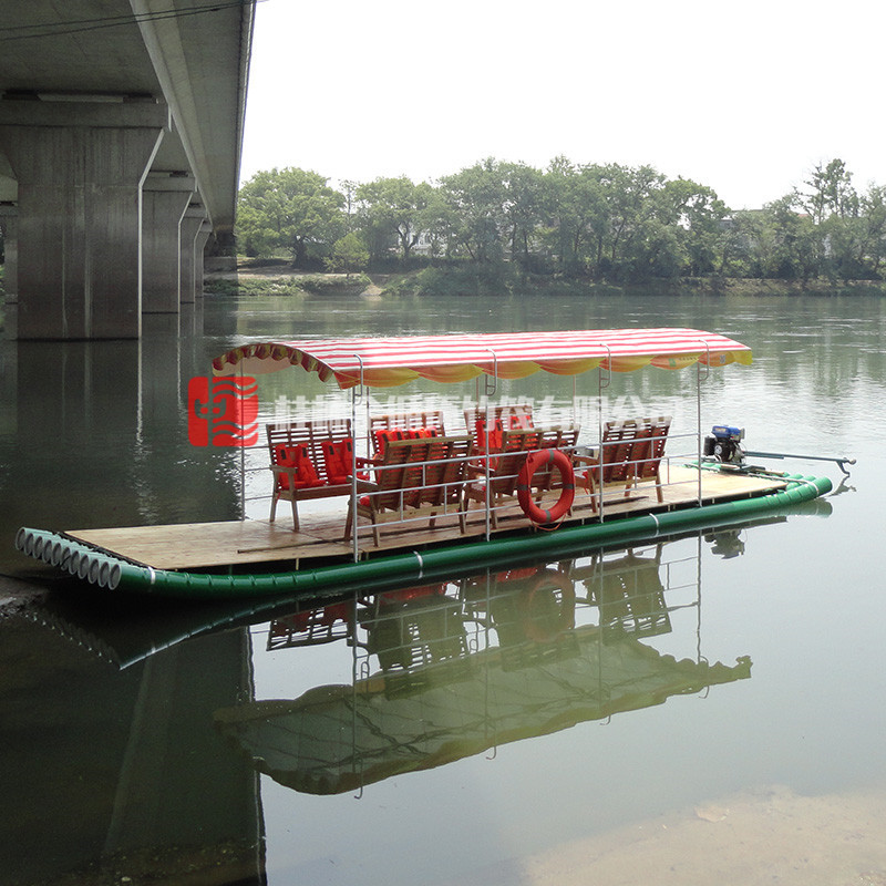 竹筏船彩棚pvc塑料管船用景区电动 竹筏竹排排筏竹筏船竹排船