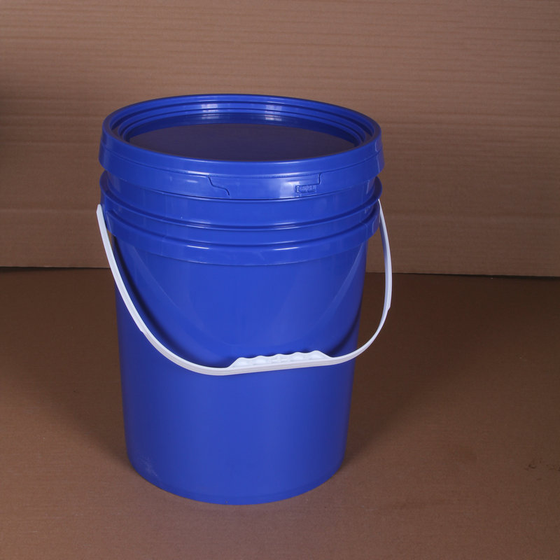 20升黑色带盖塑料桶圆形注塑桶 油墨涂料桶广口pp化工防冻液桶