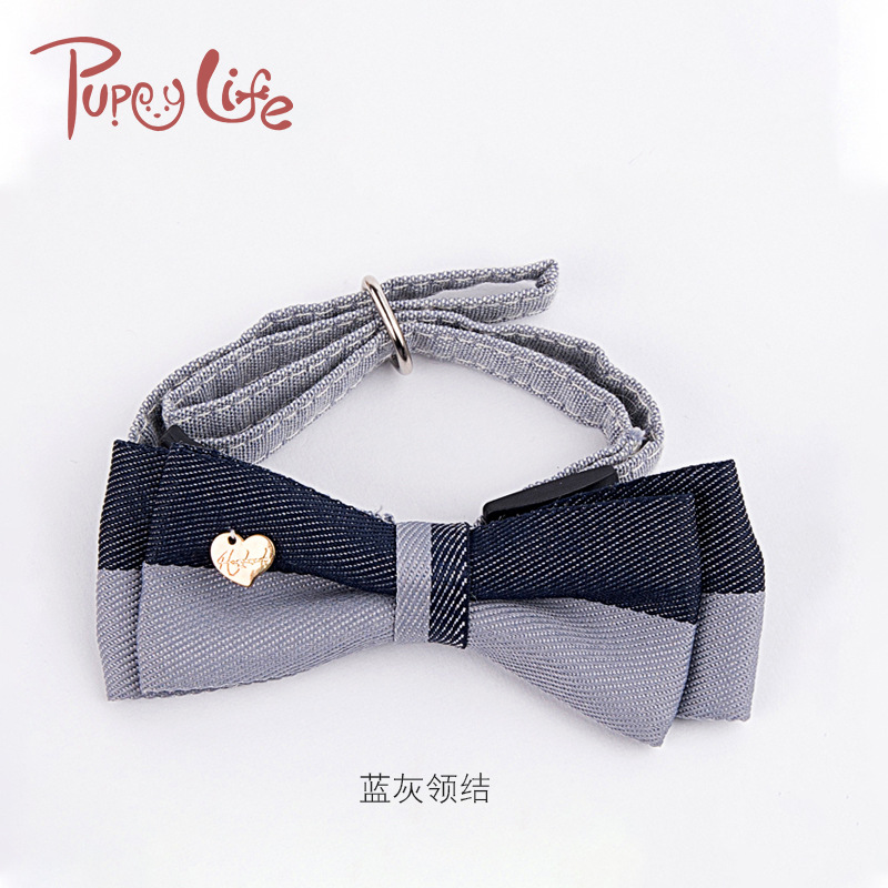 In Stock Wholesale Cat Adjustable Butterfly Bow Tie Two-Tone Combination Cute Dog Collar Dog Harness