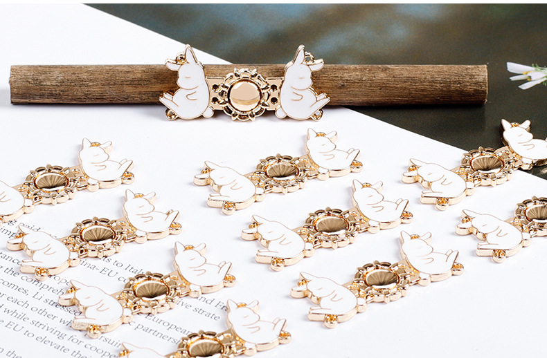 汉服金属子母扣 复古兔子对扣 明制服饰装饰古风纽扣扣子合金盘扣