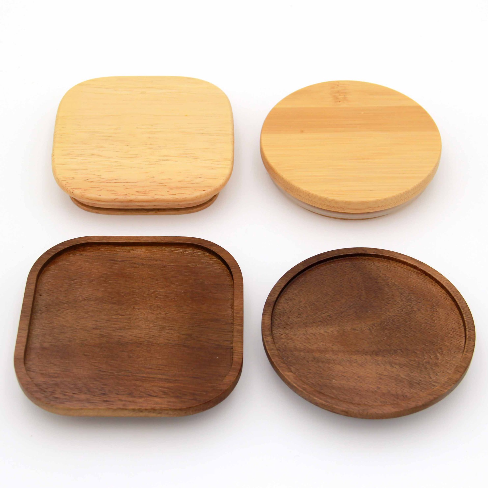 相思木盖 相思木玻璃储物罐盖 方盖圆盖木杯盖木质工艺品木盖子