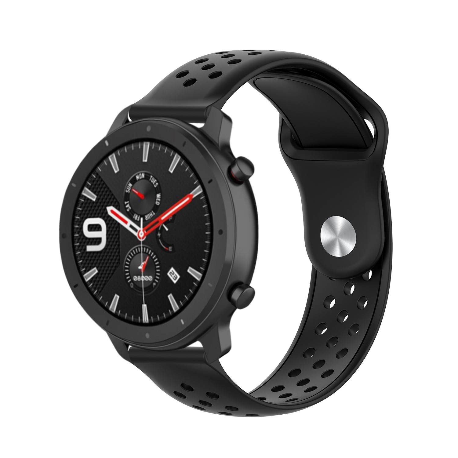 适用华米amazfit gtr 42mm/47mm智能手表硅胶表带透气款厂家直销