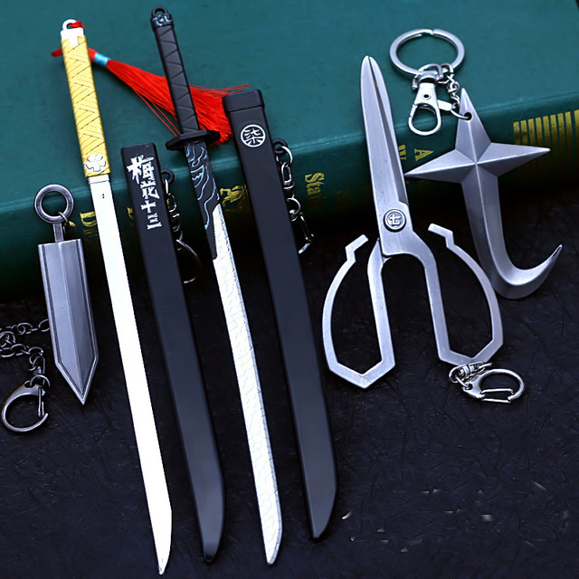 刺客剑武器梅花飞镖武器 刺客阿七剪刀柒剑 五六七合金模型