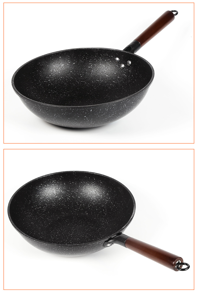 供应精铁不粘锅精铁复底不粘炒锅家用复底不粘锅